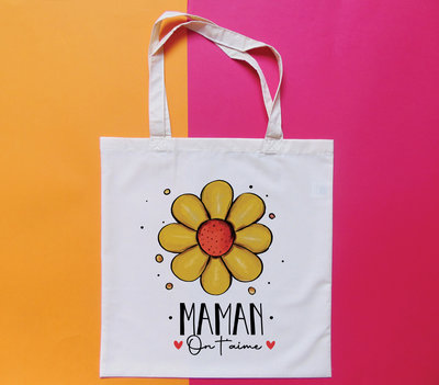 Tote bag personnalisable  " Maman On t'aime "  